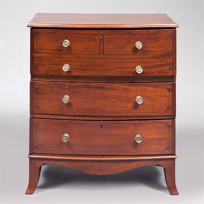 Lot 499 - Regency Style Mahogany Bow Front Chest of...