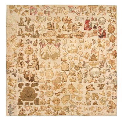 Lot 268 - Broderie Perse Commemorative Applique Quilt...