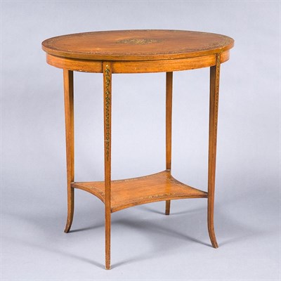 Lot 428 - Edwardian Style Painted Oval Side Table Height...