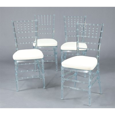 Lot 246 - Set of Four Bamboo Molded Clear Plastic Side...