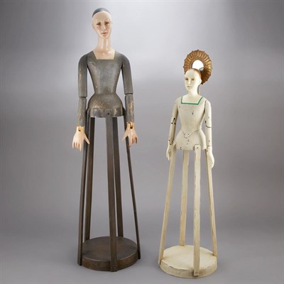 Lot 187 - Two Doll Dress Forms Height of taller 18 inches.