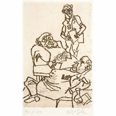 Lot 196 - William Gropper (1897-1977) THREE JURISTS;...