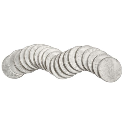 Lot 1178 - Silver Eagles, 1986 to 2003 Twenty Brilliant...