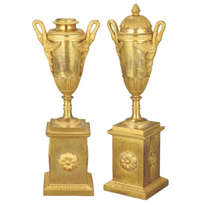 Lot 465 - Pair of Empire Gilt-Bronze Cassolettes Circa...