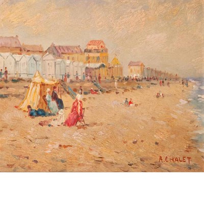 Lot 1017 - Andre Chalet French, b. 1954 Seaside Town...