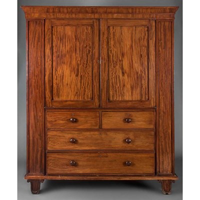 Lot 1369 - William IV Mahogany Linen Press Height 6 feet...