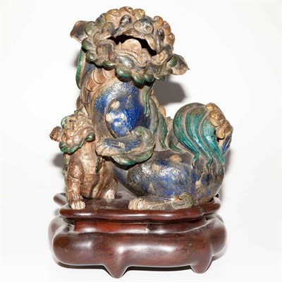 Lot 120 - Chinese Glazed Ceramic Figure of a Foo Lion...