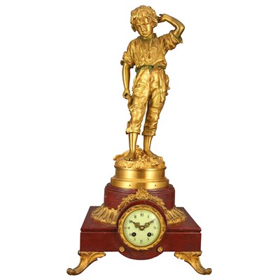 Lot 361 - Louis XVI Style Gilt-Spelter and Marble Mantle...