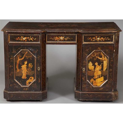 Lot 196 - English Japanned Wood Desk 19th Century Height...