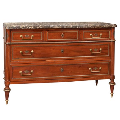 Lot 385 - Directoire Brass Bound Mahogany Commode 19th...