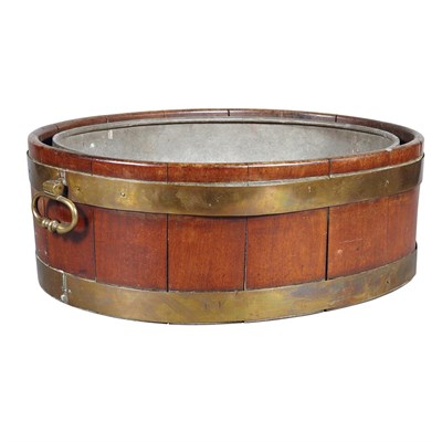 Lot 313 - George III Brass Bound Mahogany Wine Cooler Of...