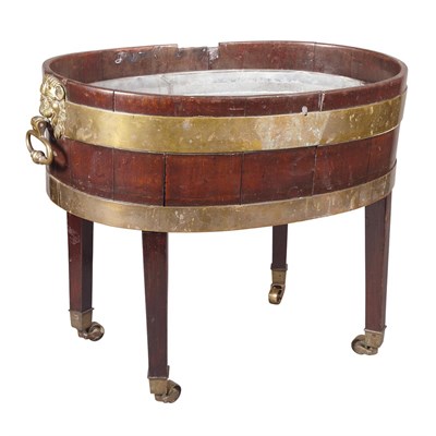 Lot 305 - George III Mahogany Brass Bound Wine Cooler Of...