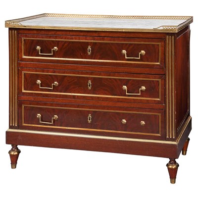 Lot 340 - Louis XV Marble Top Mahogany Commode Height 33...