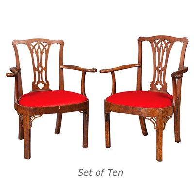 Lot 307 - Set of Ten George III Mahogany Armchairs...