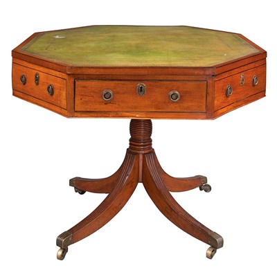 Lot 349 - George III Leather Top Mahogany Octagonal...