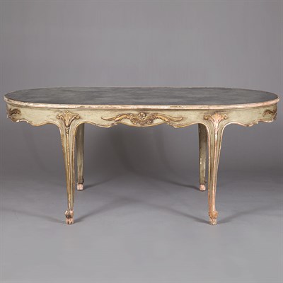 Lot 335 - Continental Rococo Style Mirror Top Painted...