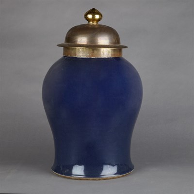 Lot 524 - Chinese Cobalt Glazed Porcelain Jar With a...