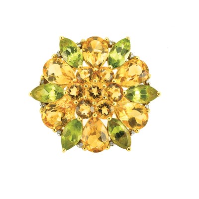 Lot 162 - Gold, Citrine and Peridot Ring