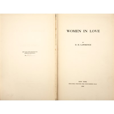 Lot 50 - LAWRENCE, D.H. Women in Love. New York:...