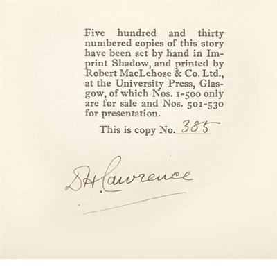 Lot 55 - LAWRENCE, D.H. Group of six rare editions,...