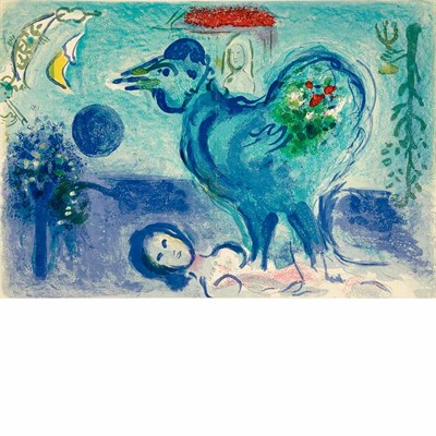 Lot 1098 - Marc Chagall LANDSCAPE WITH ROOSTER (MOURLOT...