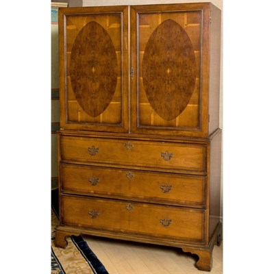 Lot 395 - George III Mahogany Secretary Cabinet Height 7...