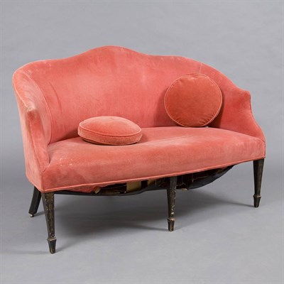 Lot 1367 - George III Style Japanned Settee Length 54...