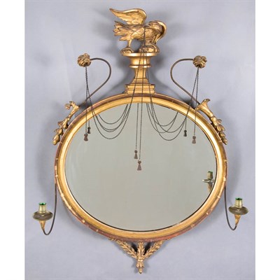 Lot 193 - Federal Gilt-Wood Girandole Mirror 19th...