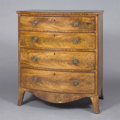 Lot 1396 - George III Mahogany Bow Front Chest of Drawers...