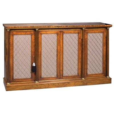 Lot 422 - Regency Style Burl-Walnut Credenza Height 42...