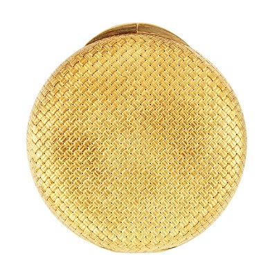 Lot 480 - Gold Basketweave Compact, Van Cleef & Arpels