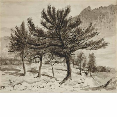 Lot 62 - Walt Kuhn American, 1887-1949 Trees Under...