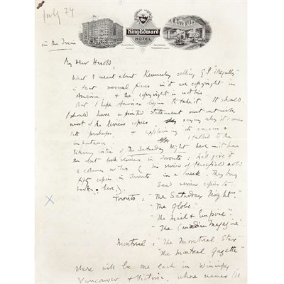 Lot 194 - BROOKE, RUPERT Autograph letter signed...