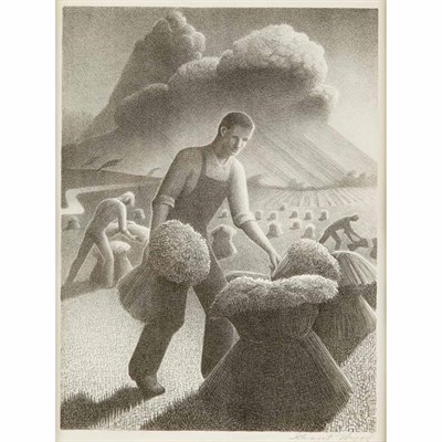 Lot 700 - Grant Wood APPROACHING STORM (C. 19)...