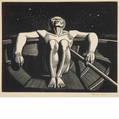 Lot 356 - Rockwell Kent DRIFTER (B-J. 92) Wood engraving,...