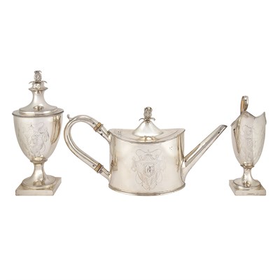 Lot 213 - American Coin Silver Tea Set Daniel Van...