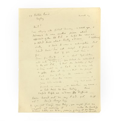 Lot 196 - BROOKE, RUPERT Autograph letter signed...