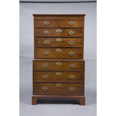 Lot 1280 - George III Style Mahogany Chest on Chest 19th...