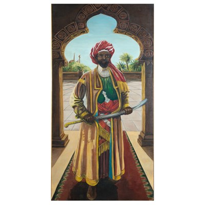 Lot 95A - 20th Century School Scimitar Bearer Oil on...