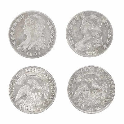 Lot 1146 - Capped Bust Half Dollar Group, 1807 to 1838...