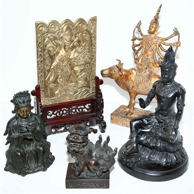 Lot 350 - Group of Six Asian Bronze Figures; Together...