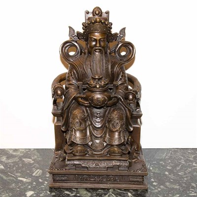 Lot 197 - Chinese Bronze Figure of a Seated Immortal...