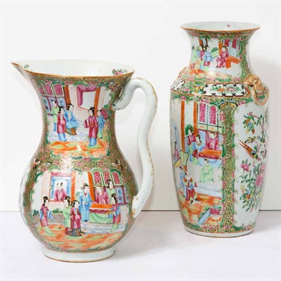 Lot 397 - Chinese Rose Medallion Porcelain Pitcher;...