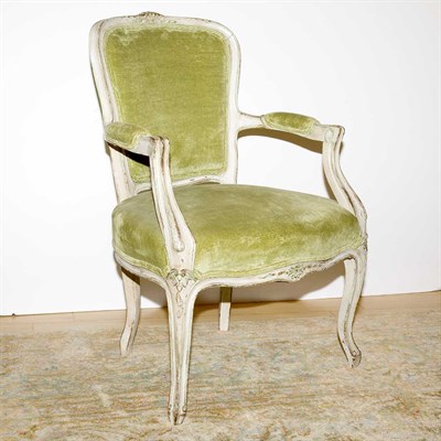 Lot 558 - Louis XV Style Painted Fauteuil
