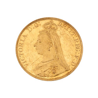 Lot 1072 - Great Britain, Victoria 1887 5 Pounds, Fr. 390...