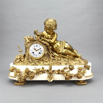 Lot 1480 - Louis XV Style Gilt-Bronze and Marble Mantel...