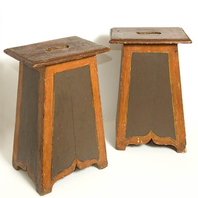 Lot 202 - Pair of Italian Baroque Style Painted Stools...