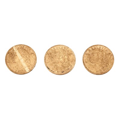 Lot 1090 - Switzerland, Three 20 Francs Gold Comprising...
