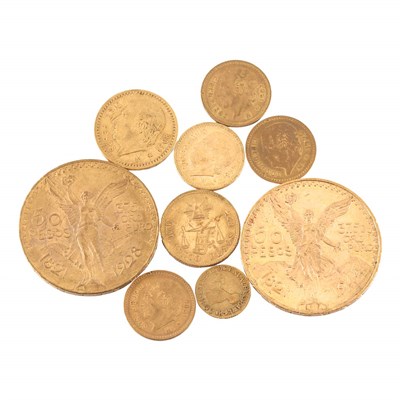 Lot 1080 - Mexico, Group of Ten Gold Coins Comprising...