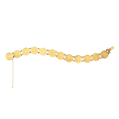 Lot 1079 - Japan, Gold Bracelet Yellow gold bracelet with...